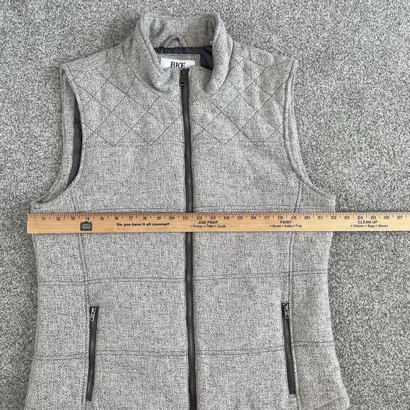 BKE Buckle Vest Mens Gray Full Zip Wool Blend Quilted Lined Insulated Size Large - Picture 9 of 9